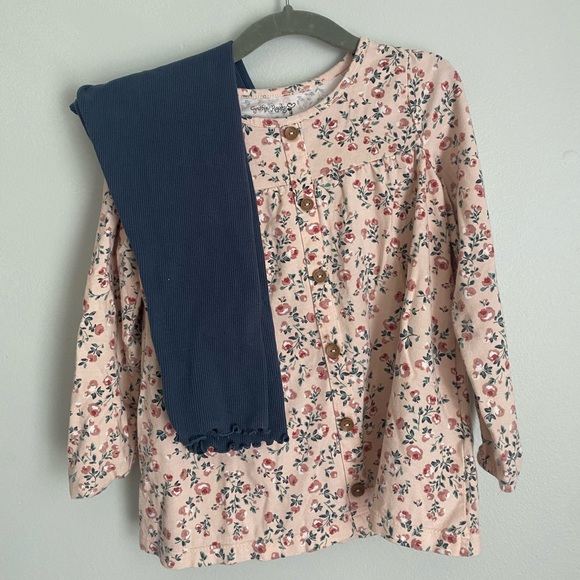 Cynthia Rowley Other - Cynthia Rowley girls 4T Pink Floral Top and Navy Pants Set